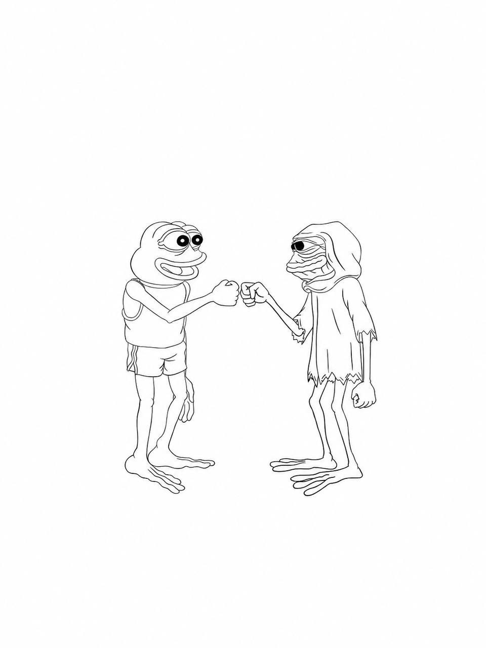 Pepe fist bumping Dork Lord